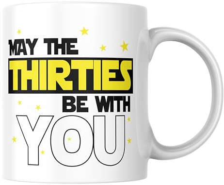 Cheeky Chops Funny 30th Birthday Mug May The Thirties Be with You CMUG600 | Coffee Cup, CMUG600