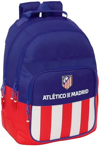 safta ATLÉTICO DE MADRID Schulrucksack für Kinder, ideal für Kinder verschiedener Altersgruppen, bequem und vielseitig, Qualität und Widerstandsfähigkeit, 32 x 15 x 42 cm, Rot/Blau/Weiß, M, Casual