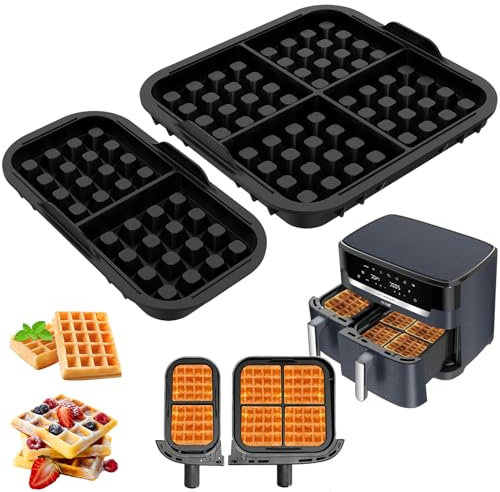 MORAINJAY 2Pcs Silicone Waffle Moulds,Air Fryer Accessories,Waffle Mould Compatible with Air Fryer Philips N350,Tefal EY9018,Baking Tools Dishwasher Safe