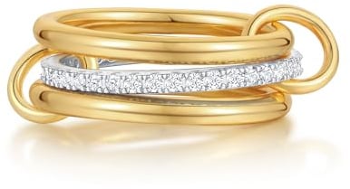 ZOERAY Ringe Gold Silber für Damen Wasserfest 18k Vergoldete Ring Silber Ringe Frauen mit Zirkonia Stapelbar Rings Set Eheringe Daumenring Verlobungsringe Statement Ringe Männer Geschenke Herren