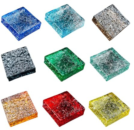 ZBORAVPIX Bloc de Verre rectangulaire Transparent, Blocs de Verre 15 x 15 x 4,8 cm, Paquet de 9