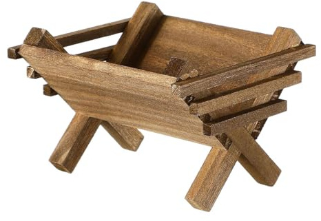 ＡＷＨＡＯ AWHAO Baby Jesus Krippe Weihnachts Dekoration, Jesus Figur Und Krippenszene Für Büro Und Bücherregal, Holzkrippe Mit Wiederverwendbarem Design, Festliche Atmosphäre