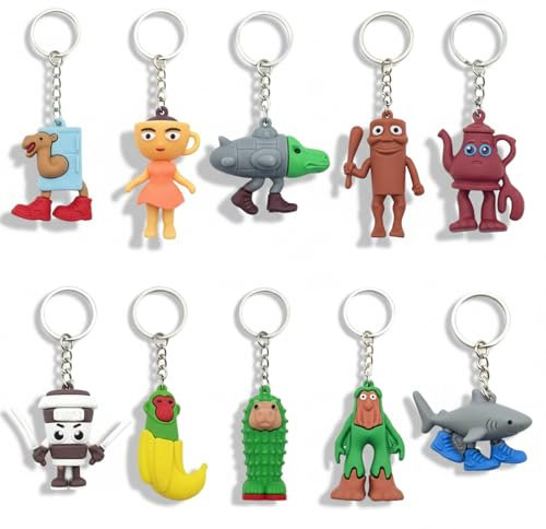 10 porte-clés Brainrot, amusants et drôles, cadeau pour amis, keyring, keychain