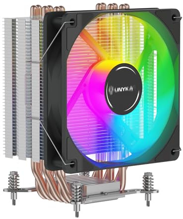UNYKAch UNYCOOL H60 ARGB CPU-Kühler, kompakt, 4 Headpipes 9 Flügel, leiser PWM-Lüfter, Multisocket Intel und AMD