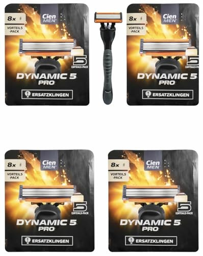 Cien Rasierer Men Lidl Dynamic 5 Set - 1 Rasierer mit 2 Ersatzklingen + 4x 8 Stück Ersatzklingen (32 Stück) MegaSet