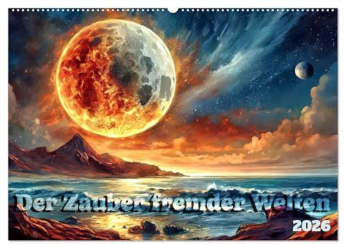 Der Zauber fremder Welten (Wandkalender 2026 DIN A2 quer), CALVENDO Monatskalender: Planeten und Monde (CALVENDO Wissenschaft)