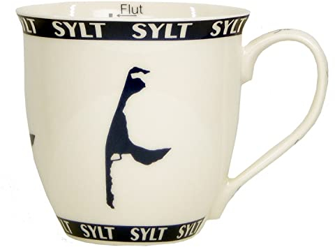 osters muschel-sammler-shop Kaffeebecher/Teebecher/blau-Weiss/Syltmotiv/Motiv Sylt/Sylter Becher/Strandtasse-Becher, All Over - 450 ml