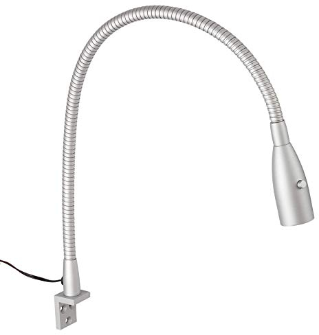 LED Leseleuchte URIEL Chrom matt 12 VDC / 1 W 3000 K Warmweiß 90 lm 1,5 m Anschlusskabel miniAMP Länge 536 mm mit Schalter am Kopf IP20 Bettleseleuchte Möbelleuchte Flexleuchte von SO-TECH®