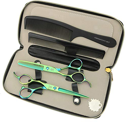 JIESENYU 6 Zoll linke Hand professionelle Friseur Schere Haarschneideschere Ausdünnungsset Friseursalon Werkzeug Haarschere für Friseur