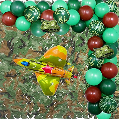 Fangleland Camouflage Party Dekorationen Armee Luftballons Girlande für Militärparty im Freien Thema Geburtstagsfeier Lieferungen 75 Pack