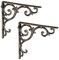 Relaxdays Regalwinkel antik, 2er Set Gr. M, Regalträger Gusseisen, Barocke Ornamente, Winkel für Regale, Vintage, Bronze