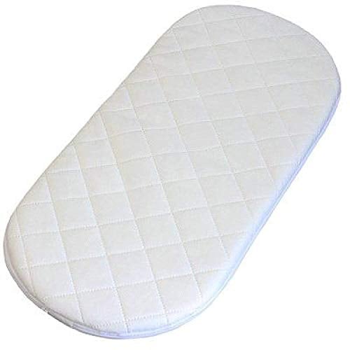 Mothercare Memory Foam Oval Pram Mattress - Moses Basket Crib with Quilted Washable Cover (66 x 28 x 4 cm)
