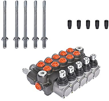 ALL-CARB 5 Spool 11 GPM Hydraulic Directional Control Valve Hydraulic Valve Double Acting Valve 3625 PSI SAE Ports for Small Tractors Tractors Loaders Log Splitters