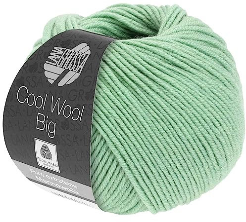 LANA GROSSA Cool Wool Big | Extrafeine Merinowolle waschmaschinenfest und filzfrei | Handstrickgarn aus 100% Schurwolle (Merino) | 50g Wolle zum Stricken & Häkeln | 120m Garn FB 998