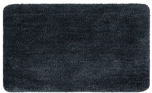 MIULEE Teppich Badematte Badezimmerteppich rutschfest Waschbar Badteppich Bettvorleger Badvorleger Saugfähige Duschvorleger Fussmatte für Wohnzimmer Schlafzimmer Badezimmer 60x90 cm Dunkelgrau