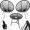 TecTake® Ensemble Table et Chaises Acapulco Salon de Jardin Exterieur Table de Bistrot Bar, Structure en Acier lâqué époxy, Mobilier de Jardin Amenagement Balcon Terrasse