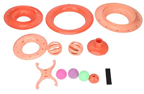 Tnfeeon Cat Turntable Ball Mehrzweck Pet Vierschicht-Plattenspieler mit Ball Cat Fun Toys Katzenkratzbrett Pet Claw Schleifzubehör Cat Turntable Ball Mehrzweck (Orange)