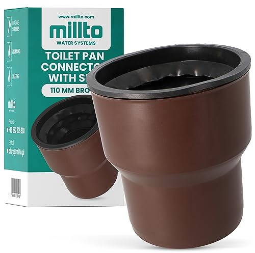 Millto™ WC Anschlussstutzen 110 Mit Gummi Dichtungen Anschlussrohr Anschlussgarnitur Kanalisation Toilettenrohr Dichtung Anschluss Zubehör Anschlussteil Anschluss für Toilettenbecken