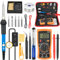 Lötkolben Set - 60W Lötkolben mit Temperatur Einstellbar 200-450°C, Lötwerkzeug mit Digital Multimeter mit 5 Lötspitzen, Hochwertiges Löten & Reparieren - Soldering Iron for Elektronik, Schmuck Blue