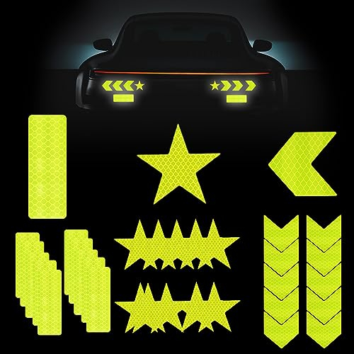 30 Stück Warnung Reflektierende Aufkleber Sicherheit Warnband,Reflektorband Selbstklebend Reflektierendes Klebeband Reflektor Aufkleber Wasserdicht Reflektorband Für Fahrrad Motorrad Roller Und Helme