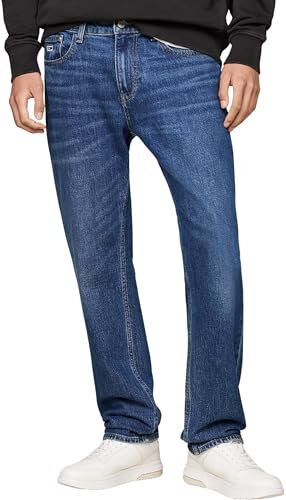 Tommy Jeans Jean Homme Ryan Regular Straight Fit, Bleu (Denim Dark), 34W/34L