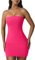 XXTAXN Mini robe moulante sexy sans manches pour femme, rose fluo, Taille XL