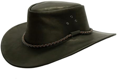 Outbacker Kinder Cowboy Hut mit Rundkordel in braun und schwarz, Größe 54-55 cm