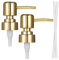 Piriuuo 2 Pack Soap Dispenser Pump Replacement, Reusable Soap Pump Dispenser Head Stainless Steel Hand Soap Dispenser Top for Lotion Regular Mouth Plastic Shampoo Bottle(Gold)