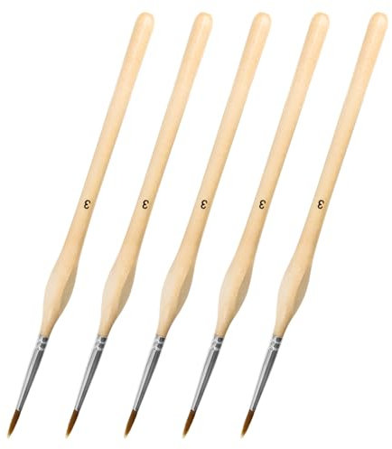5 Piece Fine Detail Paint Brushes,Miniature Painting Brush Set Thin Brushes with Triangular Handles for Micro Detailing & Art Painting Acrylic,Watercolor,Oil Miniatures,Scale Models,Nail,Line Drawing