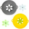 Silicone Pan Lids – 2 Pack Universal Pot Lid Covers 26cm, Heat-Resistant & Splash-Proof, Microwave & Dishwasher Safe, Grey & Yellow – Silicone Lids for Boiling, Frying, Steaming