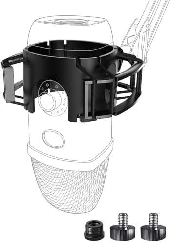 Etour Custom Built for Blue Yeti X Shock Mount 2025 Upgrade Anti-Vibration Suspension Elastic Shock Mount Holder Clip Mics Stand with Screw Adapter Compatible with Yeti X Microphone