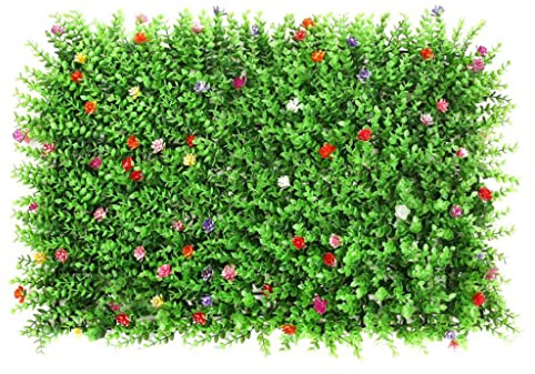 KiBcsLic Kunstpflanze für Garten Und Balkon, Dekoration für Innenräume, Rasen mit Blume