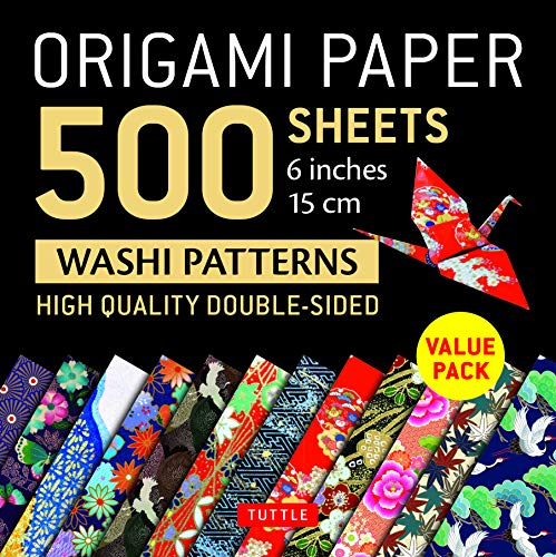Origami Paper 500 sheets Japanese Washi Patterns 6 (15 cm): High-Quality, Double-Sided Origami Sheets with 12 Different Designs (Instructions for 6 Projects Included)