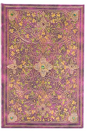 Paperblanks 13-Monatskalender 2025, Diamantenes Thronjubiläum, Mini, Horizontal, Elastikband-Verschluss