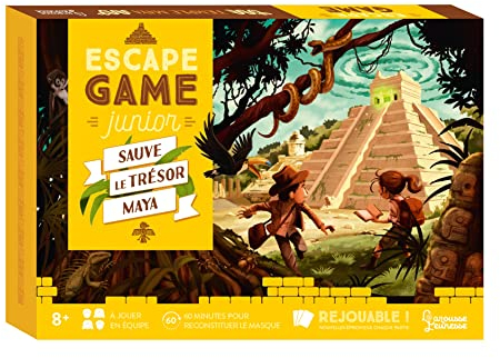 Escape Game Junior - Sauve le trésor maya: A jouer en équipe ; 60 minutes pour reconstituer le masque ; Rejouable ! Nouvelles épreuves à chaque partie