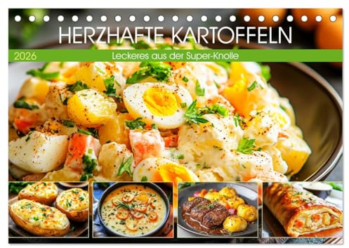 Herzhafte Kartoffeln. Leckeres aus der Super-Knolle (Tischkalender 2026 DIN A5 quer), CALVENDO Monatskalender: Schöne Illustrationen von köstlichen Kartoffelgerichten (CALVENDO Lifestyle)