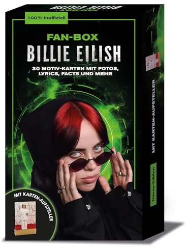 Fan-Box Billie Eilish: 30 Motiv-Karten mit Fotos, Lyrics, Facts und mehr I mit Karten-Aufsteller I 100% inoffiziell