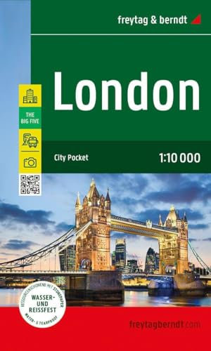 London, Stadtplan 1:10.000, freytag & berndt: City Pocket, Innenstadtplan, wasserfest und reißfest (freytag & berndt Stadtpläne)