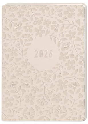 Terminplaner Lederlook 2026 Beige: Terminplaner Lederlook A6