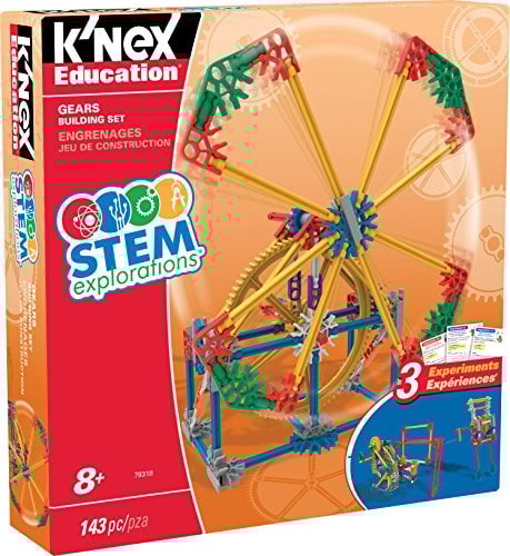 MINT-Forschung Getriebe-Baukastenset, K'NEX Bildung, Basic Fun, 79318, Lernset mit 3 funktionierenden Designs, Technik für Kinder, Konstruktionsspielzeug für Jungen und Mädchen Ab 8 Jahren