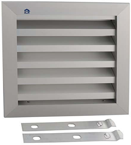 RENSON rejilla de ventilación, láminas de rejilla 20 x 20 cm, para muro de fijación, incluye mosquitera | aluminio plata anodizado