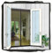 Magnetic Screen Door 158 X 206 cm Cover Double Mesh Curtain with Full Frame Magic Tape Magic Instant Mesh Door for Front Door and Home Outside Kids/Pets Walk Through Easily