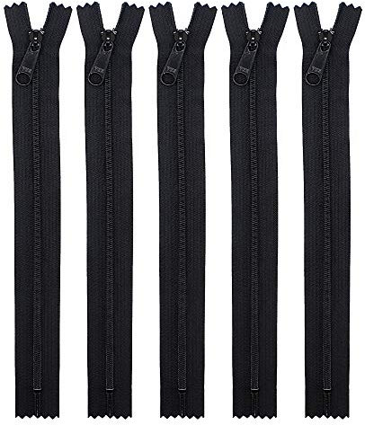 YKK® Schwarz #4.5 Handtasche - Extra langer Reißverschluss (5 Reißverschlüsse pro Packung) (17,8 cm)