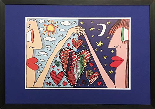 James Rizzi, „Love is in The air, Druck gerahmt