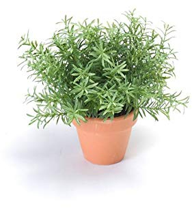 artplants.de Romarin Artificiel Joshua en Pot en Argile, Vert, 23cm, Ø17cm - Fausse Plante aromatique/Herbe aromatique Artificielle