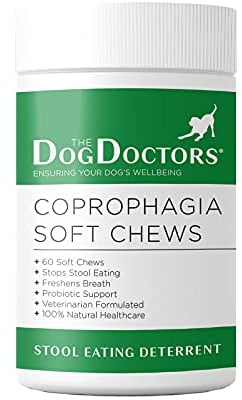 The Dog Doctors Coprophagia Soft Chews - 60 Stool Eating Deterrent Chews With Added Prebiotic and Probiotics - Suitable For All Breeds And Sizes.