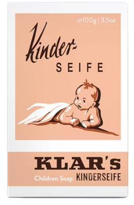 Klar Seifen Kinderseife 100 g ohne Duftstoffe Cosmos zertifiziert | Milde Seife für empfindliche Kinderhaut, ohne Duftstoffe und palmölfrei, ab 1 Jahr geeignet, Cosmos-zertifiziert.