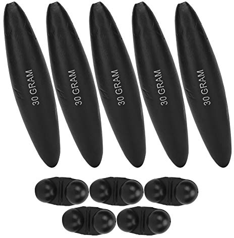 Keenso 5Pcs Float Classic Fishing Bobber, tragbare Eva Catfish Floats und Bell Fishing Zubehör High Strength Black(30g)
