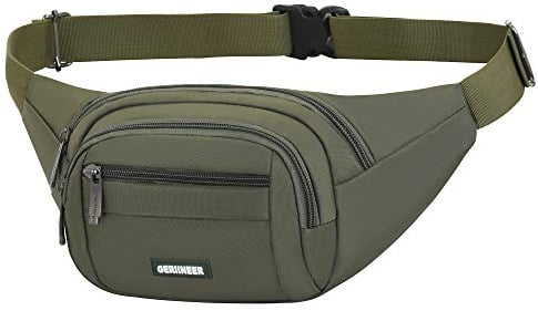Bauchtasche Damen Herren Mädchen Stylisch Gürteltasche Wasserdicht Einstellbare Bum Hüfte Multifunktionale Hüfttasche Für Running Reise Sport Wanderung & alle Outdoor Aktivitäten (Olive)