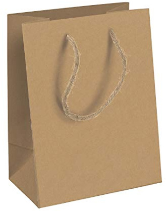 Clairefontaine - 28800-3C - Un lot de 6 sacs cadeaux adulte - Formats moyens 21,5x10,2x25,3cm - Kraft uni - Qualité supérieure, résistant : 210g - idéal pour : livre, jeux, petits coffrets